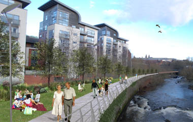 Artist's impression of the Kelvin Valley Park area showing its potential